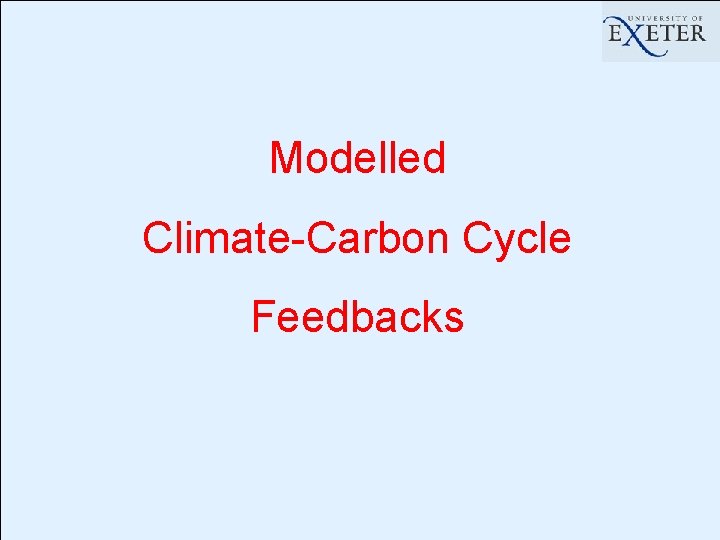 Modelled Climate-Carbon Cycle Feedbacks 