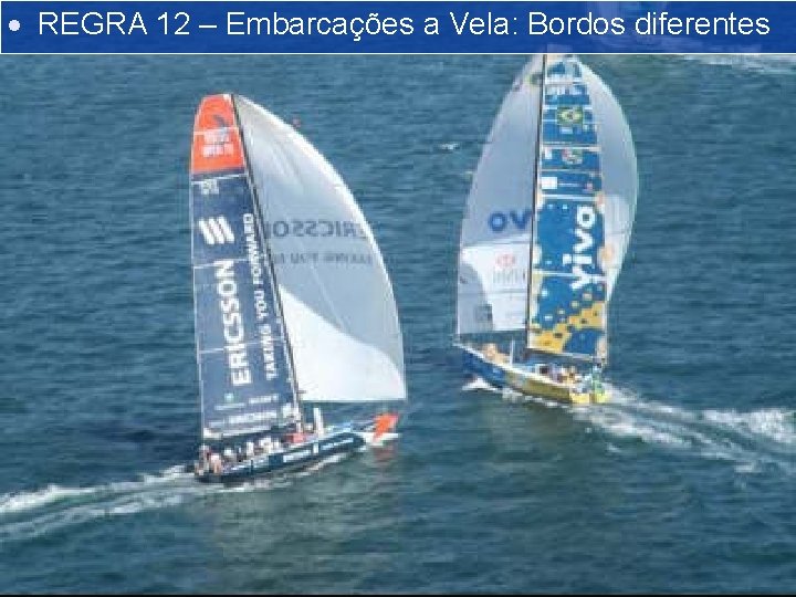 REGRA 12 – Embarcações a Vela: Bordos diferentes REGRA 12 – Embarcações a Vela: Bordos diferentes