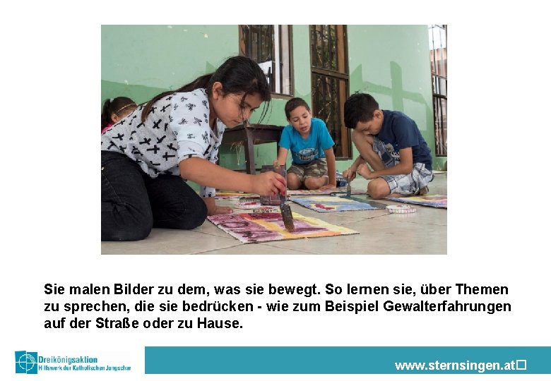 Sie malen Bilder zu dem, was sie bewegt. So lernen sie, über Themen zu