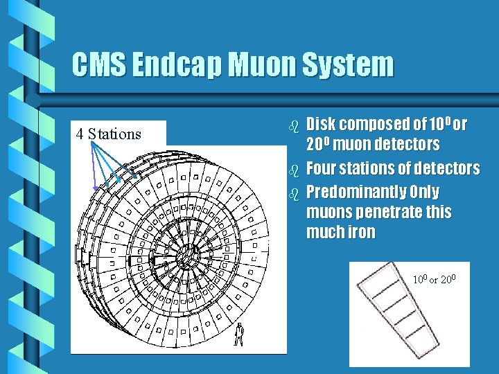 CMS Endcap Muon System 4 Stations b b b Disk composed of 100 or