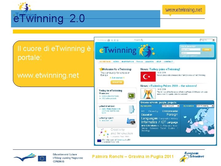 e. Twinning 2. 0 Il cuore di e. Twinning è il portale: www. etwinning. e. Twinning 2. 0 Il cuore di e. Twinning è il portale: www. etwinning.