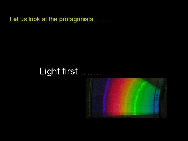 Let us look at the protagonists……… Light first……. . 