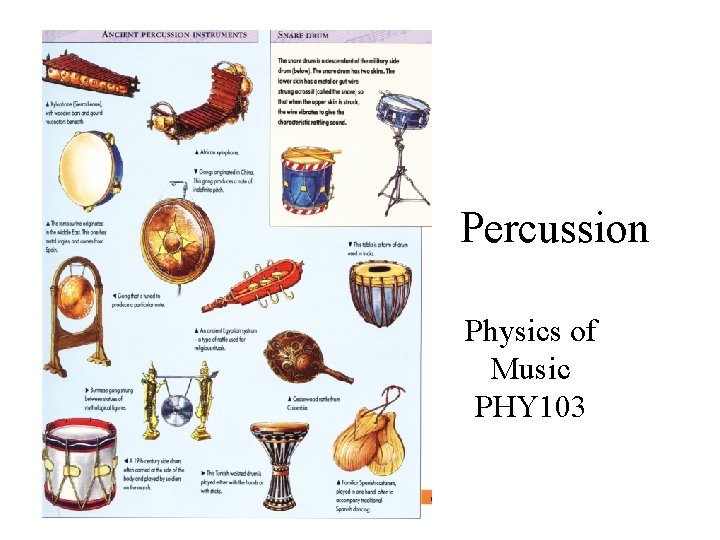 Percussion Physics of Music PHY 103 