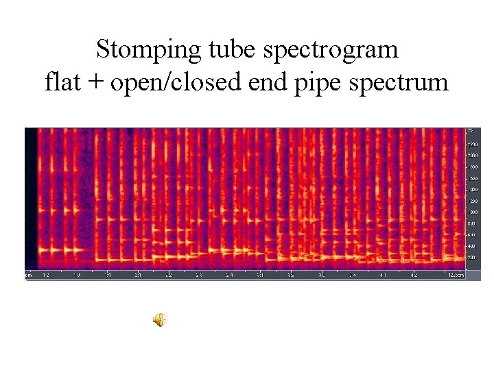 Stomping tube spectrogram flat + open/closed end pipe spectrum 