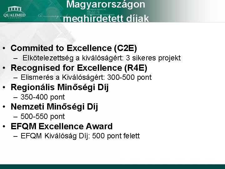 Magyarországon meghirdetett díjak • Commited to Excellence (C 2 E) – Elkötelezettség a kiválóságért: