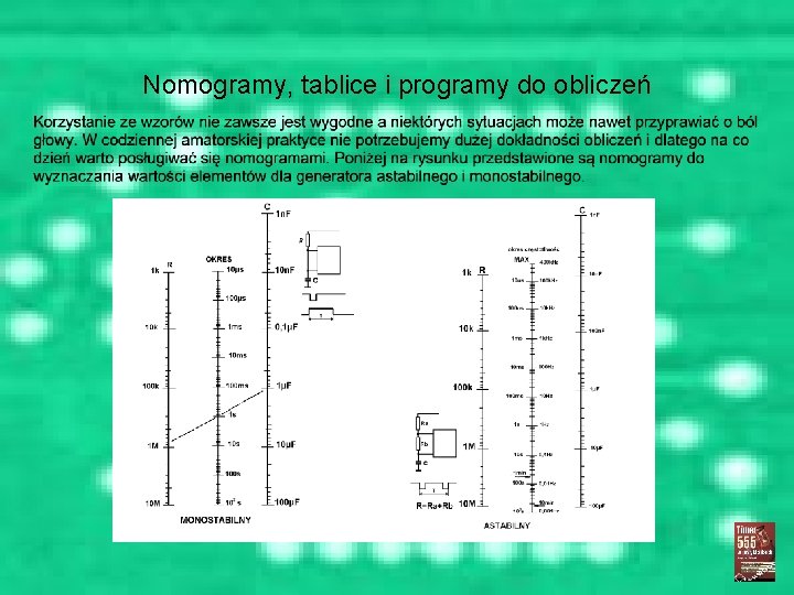 Nomogramy, tablice i programy do obliczeń 