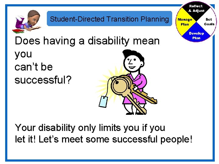 Student-Directed Transition Planning Does having a disability mean you can’t be successful? Your disability