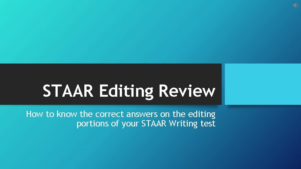STAAR Editing Review How to know the correct answers on the editing portions of