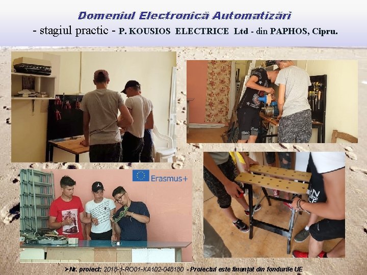 Domeniul Electronică Automatizări - stagiul practic - P. KOUSIOS ELECTRICE Ltd - din PAPHOS,