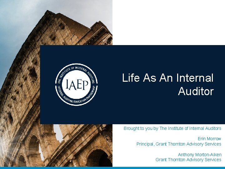 Life As An Internal Auditor Brought to you by The Institute of Internal Auditors