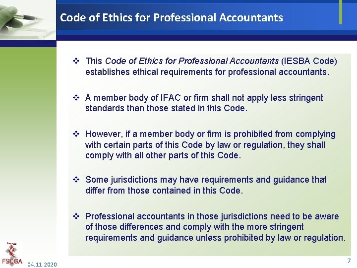 Code of Ethics for Professional Accountants v This Code of Ethics for Professional Accountants