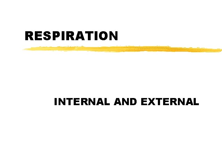 RESPIRATION INTERNAL AND EXTERNAL 