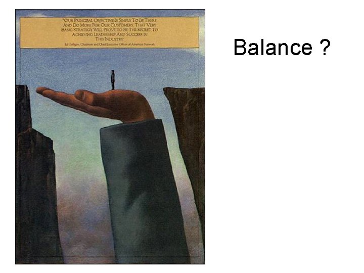 Balance ? 