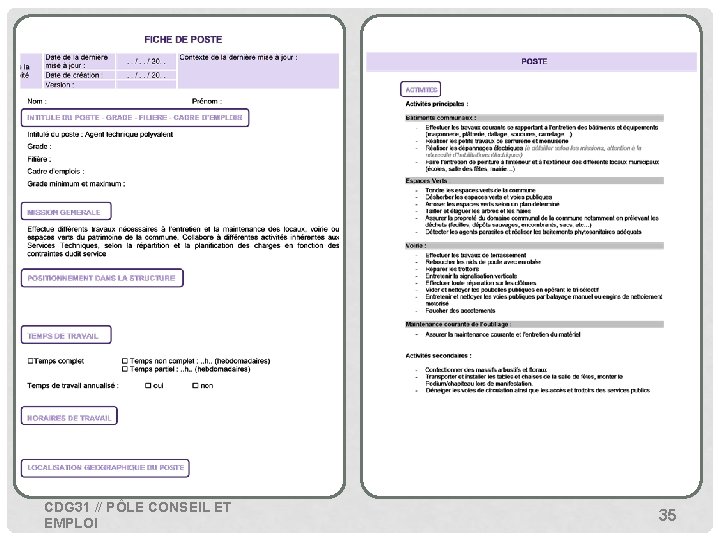 CDG 31 // PÔLE CONSEIL ET EMPLOI 35 