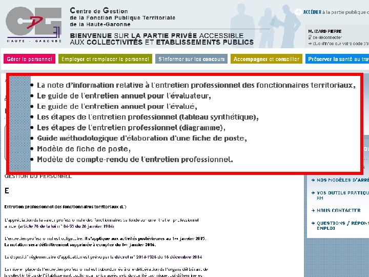 5 • L’accompagnement du CDG 31 // PÔLE CONSEIL ET EMPLOI 46 