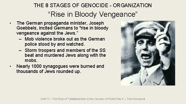 THE 8 STAGES OF GENOCIDE - ORGANIZATION “Rise in Bloody Vengeance” • • The THE 8 STAGES OF GENOCIDE - ORGANIZATION “Rise in Bloody Vengeance” • • The