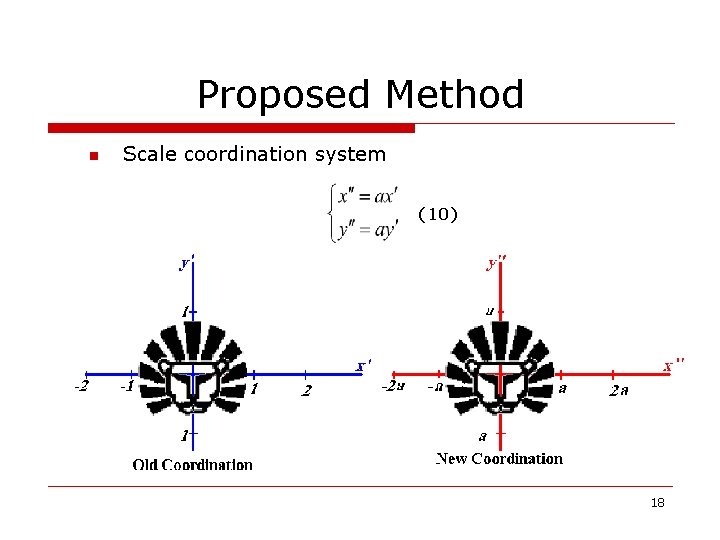 Proposed Method n Scale coordination system (10) 18 