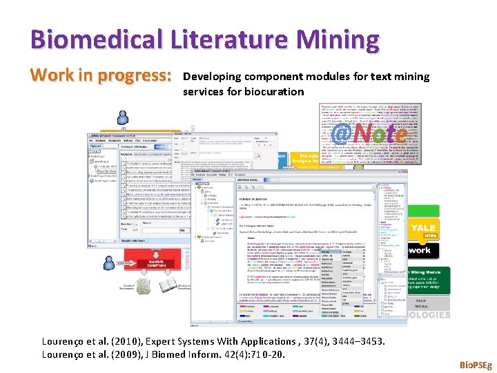 Biomedical Literature Mining Work in progress: Developing component modules for text mining services for