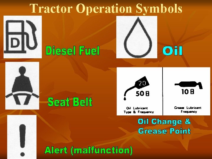 Tractor Operation Symbols 