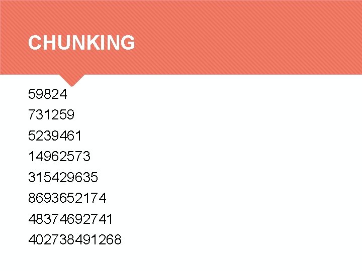 CHUNKING 59824 731259 5239461 14962573 315429635 8693652174 48374692741 402738491268 