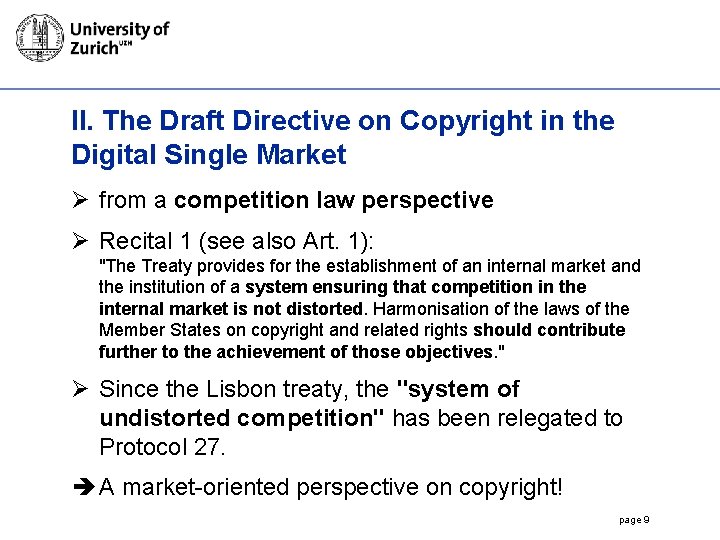 II. The Draft Directive on Copyright in the Digital Single Market Ø from a