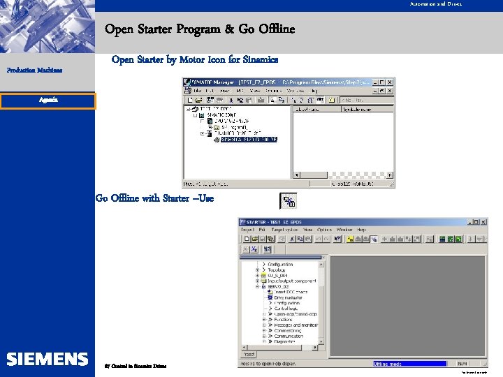 Automation and Drives Open Starter Program & Go Offline Production Machines Open Starter by