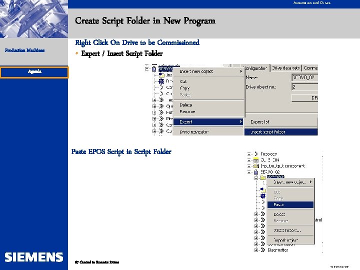 Automation and Drives Create Script Folder in New Program Production Machines Right Click On