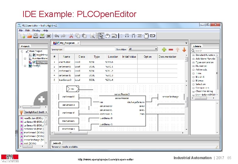 IDE Example: PLCOpen. Editor http: //www. openplcproject. com/plcopen-editor Industrial Automation | 2017 65 IDE Example: PLCOpen. Editor http: //www. openplcproject. com/plcopen-editor Industrial Automation | 2017 65