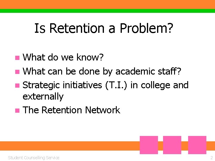 Is Retention a Problem? What do we know? n What can be done by