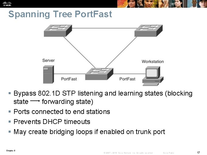 Spanning Tree Port. Fast § Bypass 802. 1 D STP listening and learning states
