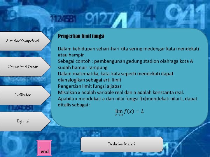  Standar Kompetensi Dasar Indikator Definisi Deskripsi Materi end 