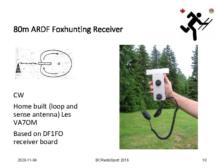 80 m ARDF Foxhunting Receiver CW Home built (loop and sense antenna) Les VA