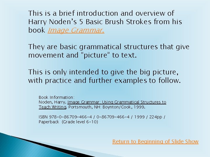 This is a brief introduction and overview of Harry Noden’s 5 Basic Brush Strokes This is a brief introduction and overview of Harry Noden’s 5 Basic Brush Strokes