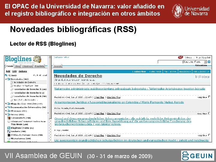 El OPAC de la Universidad de Navarra: valor añadido en el registro bibliográfico e El OPAC de la Universidad de Navarra: valor añadido en el registro bibliográfico e