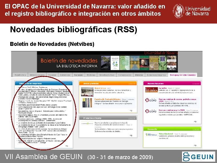 El OPAC de la Universidad de Navarra: valor añadido en el registro bibliográfico e El OPAC de la Universidad de Navarra: valor añadido en el registro bibliográfico e
