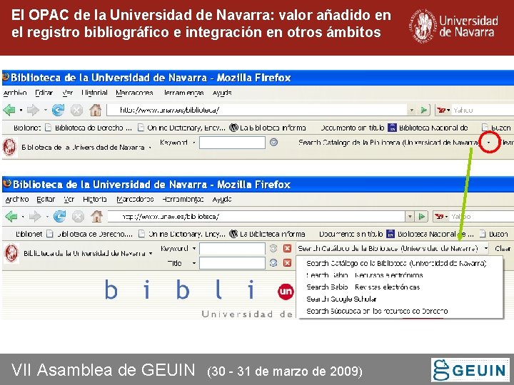 El OPAC de la Universidad de Navarra: valor añadido en el registro bibliográfico e El OPAC de la Universidad de Navarra: valor añadido en el registro bibliográfico e