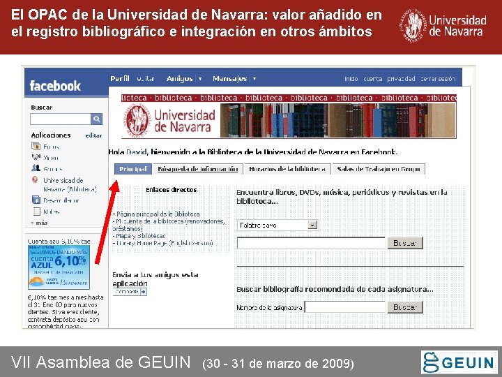 El OPAC de la Universidad de Navarra: valor añadido en el registro bibliográfico e El OPAC de la Universidad de Navarra: valor añadido en el registro bibliográfico e