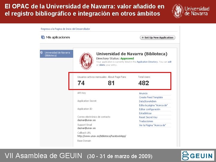 El OPAC de la Universidad de Navarra: valor añadido en el registro bibliográfico e El OPAC de la Universidad de Navarra: valor añadido en el registro bibliográfico e