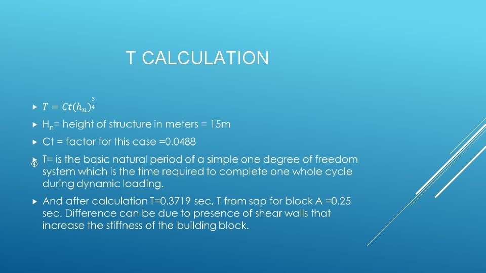 T CALCULATION 