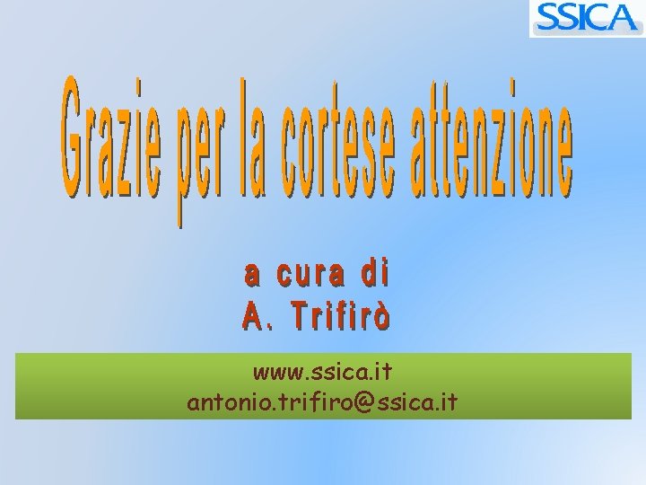 www. ssica. it antonio. trifiro@ssica. it 