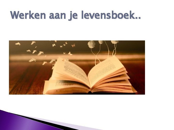 Werken aan je levensboek. . 