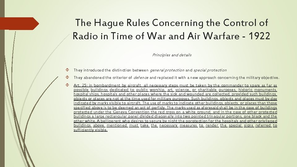 The Hague Rules Concerning the Control of Radio in Time of War and Air