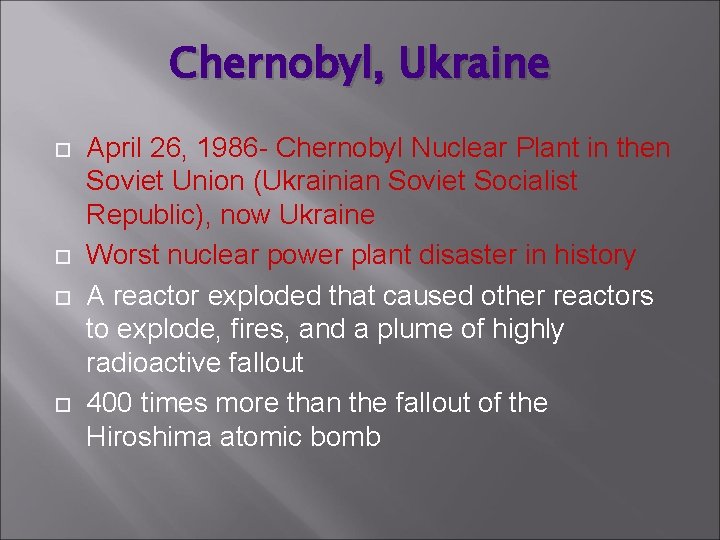 Chernobyl, Ukraine April 26, 1986 - Chernobyl Nuclear Plant in then Soviet Union (Ukrainian