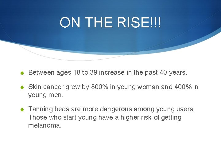 ON THE RISE!!! S Between ages 18 to 39 increase in the past 40