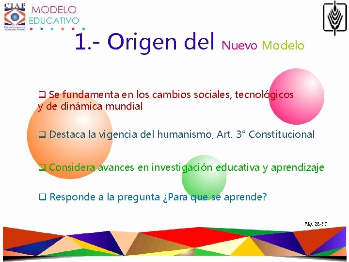 1. - Origen del Nuevo Modelo q Se fundamenta en los cambios sociales, tecnológicos