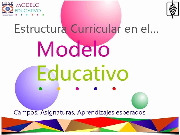 Estructura Curricular en el… Modelo Educativo Campos, Asignaturas, Aprendizajes esperados 