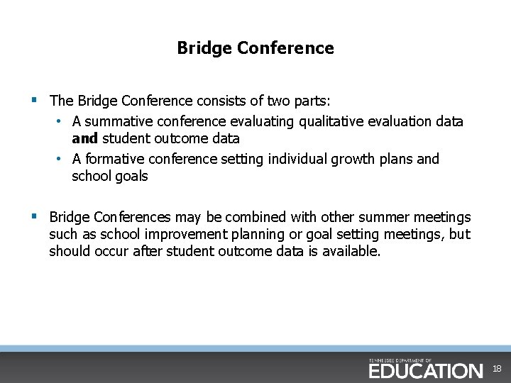 Bridge Conference § The Bridge Conference consists of two parts: • A summative conference Bridge Conference § The Bridge Conference consists of two parts: • A summative conference