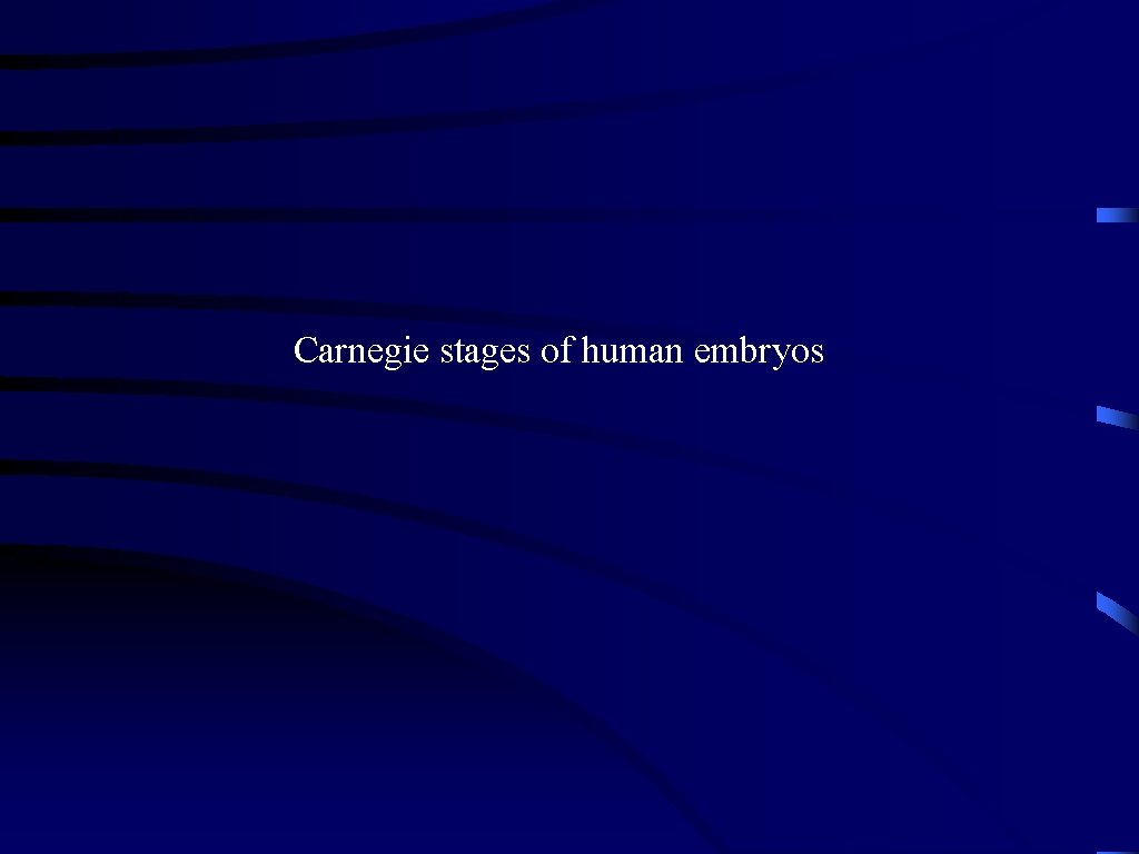 Carnegie stages of human embryos 