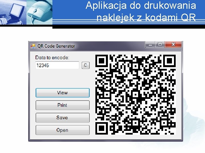 Aplikacja do drukowania naklejek z kodami QR 