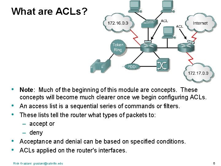 What are ACLs? • • • Note: Much of the beginning of this module